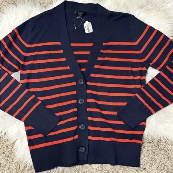 Other - Navy and Red Striped Cardigan